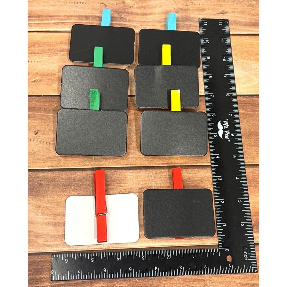 Chalkboard LABELS Set Of 8 With Colorful Clothespins For Organization & Labeling